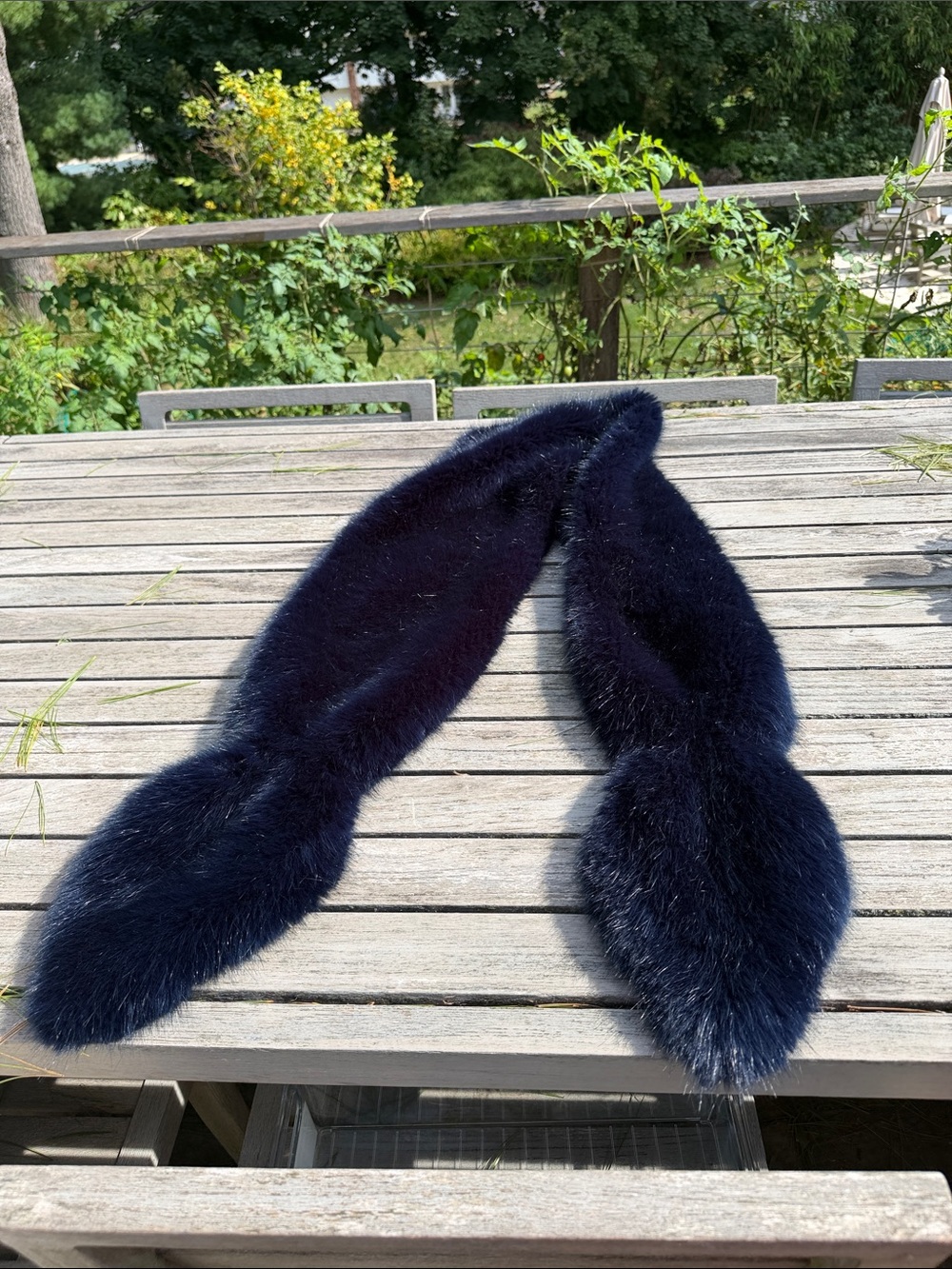 Anthropologie Black Faux Fur Scarf Wrap